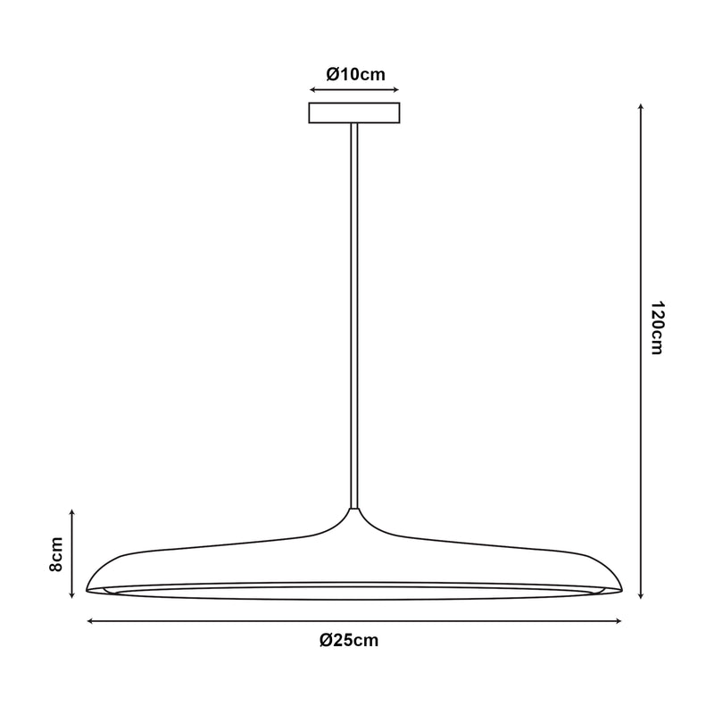 Målskitse Pendellampe Oupilu med integrerede LED'er i metal 120x25x25 cm sort/hvid [lux.pro]