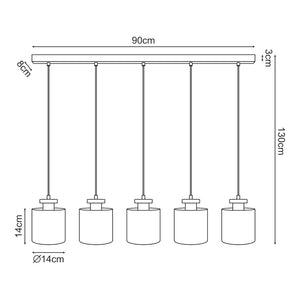 Pendellampe Posdand 130x90x14 cm træ/sort [lux.pro]