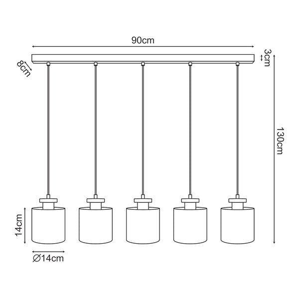 Pendellampe Posdand 130x90x14 cm træ/sort [lux.pro]