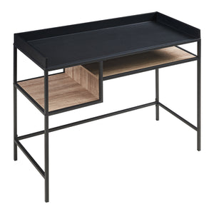 Skrivebord Belana 100x43x82 cm sort/eg-look [en.casa]