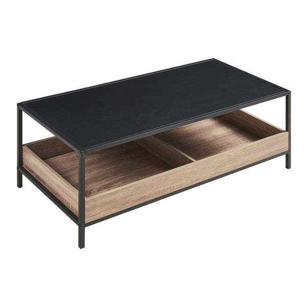 Sofabord Belana 100x48x39 cm sort/eg-look [en.casa]