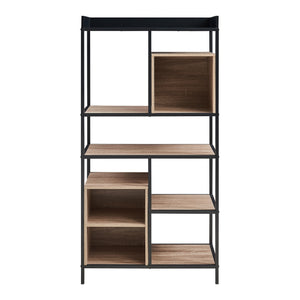 Stående hylde Belana 137x70x33 cm sort/eg-look [en.casa]