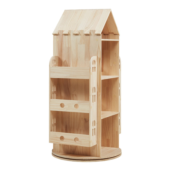 Roterende børnehylde Sanköre 122x64x43 cm fyrretræ natur [en.casa]
