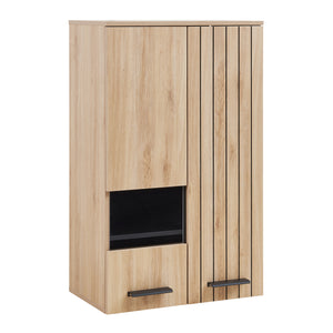 Vægskab burl 98x60x38 cm egetræslook [en.casa]