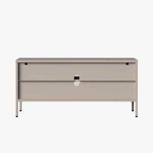 Vitrineskab Klippestad Stål 118x35x55 cm Kamel Farve [en.casa]