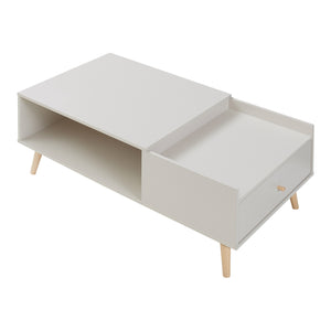 Sofabord Hallevil med skuffe 106x59x44 cm lysegrå [en.casa]