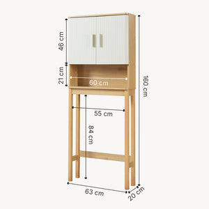 Toiletskab Ferrersp 160x63x20 cm egetræslook/sandfarver [en.casa]
