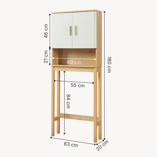 Toiletskab Ferrersp 160x63x20 cm egetræslook/sandfarver [en.casa]