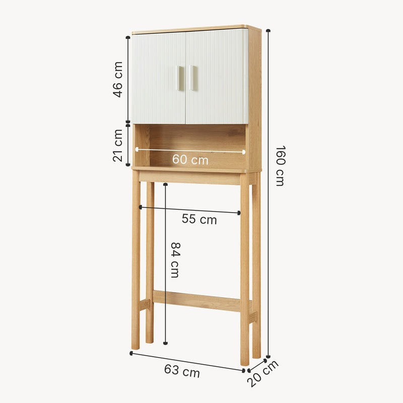 Målskitse Toiletskab Ferrersp 160x63x20 cm egetræslook/sandfarver [en.casa]