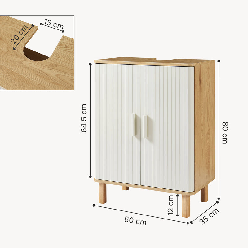 Målskitse Vaskeskab Ferrersp 80x60x35 cm egetræslook/sandfarver [en.casa]
