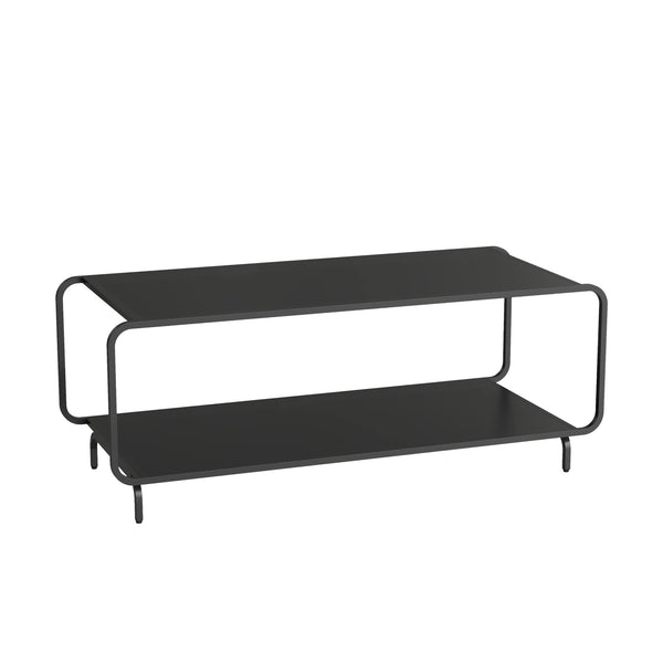 Sofabord Færder 115x50x45 cm stål sort [en.casa]