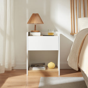 Sengebord Kuorshare 55x42x37 cm hvid/eg-look [en.casa]