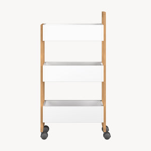 Varulta trolley 80x41x20 cm natur/hvid [en.casa]