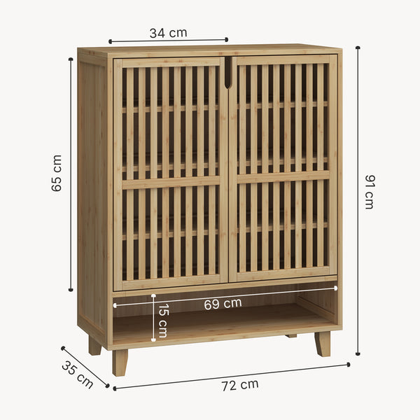 Skoskab Sirgerg 91x72x35 cm naturlig bambus [en.casa]