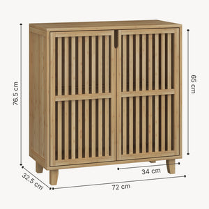 Sirgerg sideskab 77x72x33 cm naturlig bambus [en.casa]