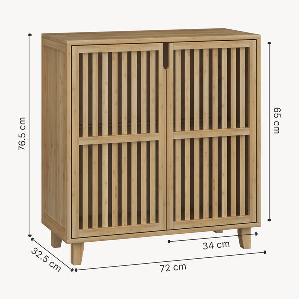 Sirgerg sideskab 77x72x33 cm naturlig bambus [en.casa]