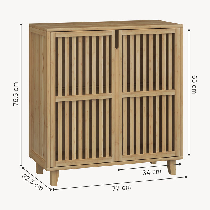 Målskitse Sirgerg sideskab 77x72x33 cm naturlig bambus [en.casa]