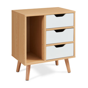 Sengebord Bordkak 55x48x30 cm egetræslook/hvid [en.casa]