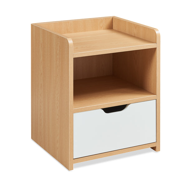 Sengebord Bordkak 45x36x34 cm egetræslook/hvid [en.casa]