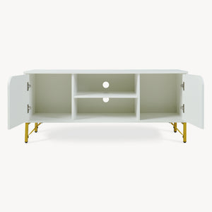 TV-skab Reyri 120x39x52 cm Hvid/Guldfarvet [en.casa]