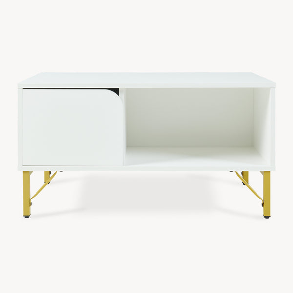 Sofabord Reyri 80x45x42 cm Hvid/Guldfarvet