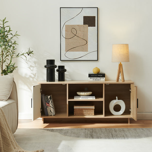 Tv-skab Kenta 120x39x52 cm Sonoma-eg-look/hvid [en.casa]