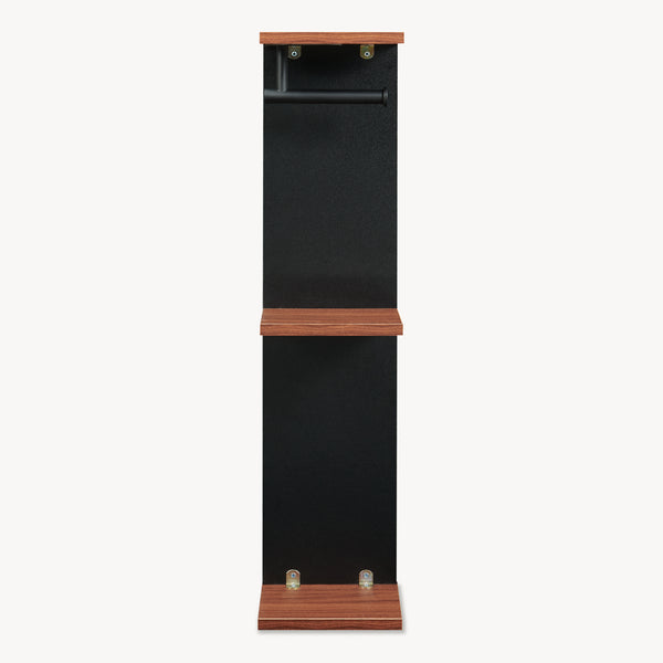 Toiletpapirholder Trond 76x18x18 cm Sort/Valnøddeudseende [en.casa]