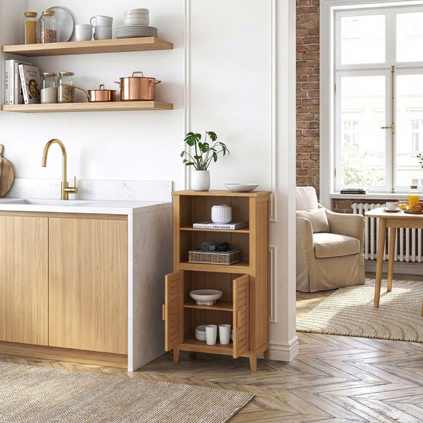 Skab ved siden af Rirg 92x50x25 cm bambus natur [en.casa]