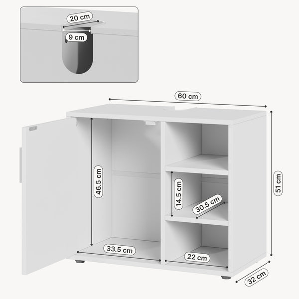 Vaskeskab Kulaik 51x60x32 cm Hvid [en.casa]