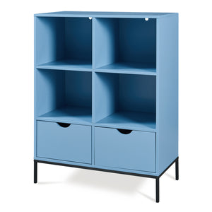 Bogreol med 2 skuffer Colwyn 105x80x40 cm Blå [en.casa]