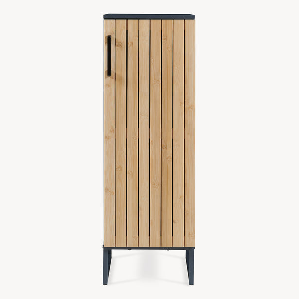 Badeværelsesskab Svanes 90x30x30 cm Mørkegrå/Natur [en.casa]