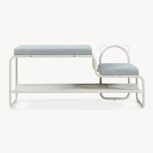 Skobænk med børnestol Jässaatka stål 100x32x46 cm grå [en.casa]