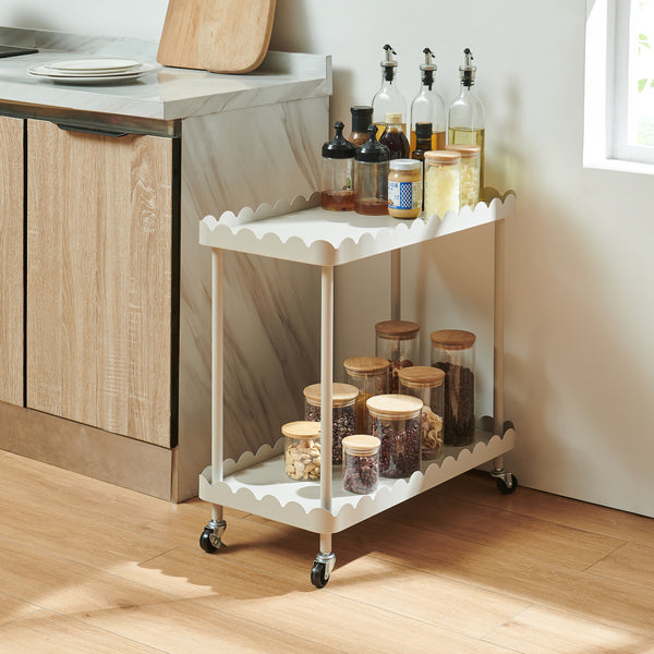 Serveringsvogn Bolmanralu 60x61x31 cm Grå [en.casa]