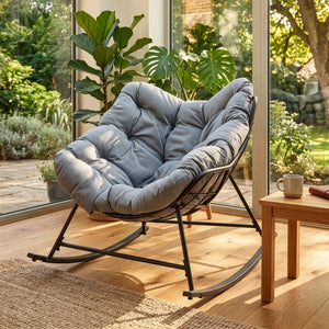 Kurvestol Villeneuve 85x90x91 cm Sort/Grå [en.casa]