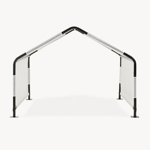 Udendørs hundetelt Valevali 122x122x90 cm Sort/Hvid [en.casa]