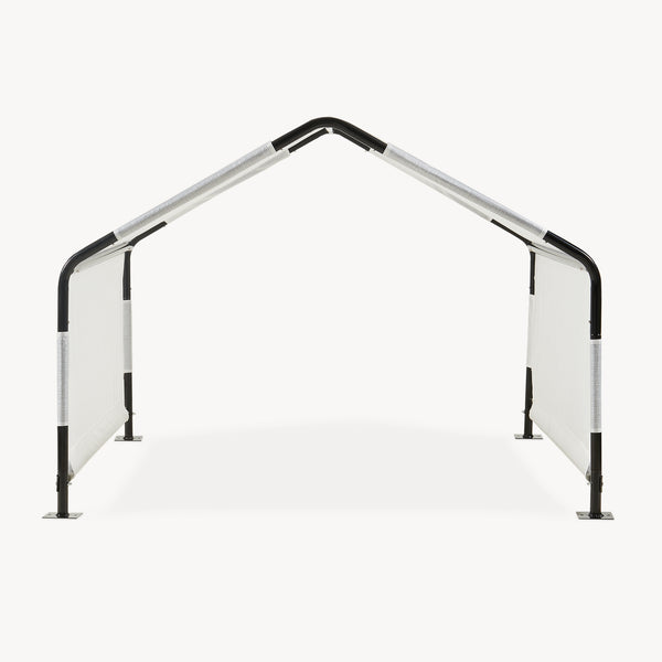 Udendørs hundetelt Valevali 122x122x90 cm Sort/Hvid [en.casa]