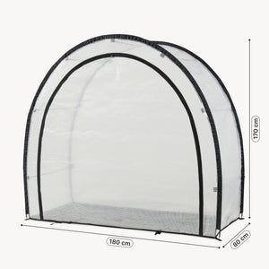 Tomatplantehus af folie Larshasas 180x80x170 cm Transparent [en.casa]