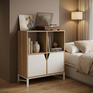 Kommode Kerrköndam 94x76x40 cm Eglook/ Hvid [en.casa]