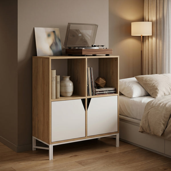Kommode Kerrköndam 94x76x40 cm Eglook/ Hvid [en.casa]