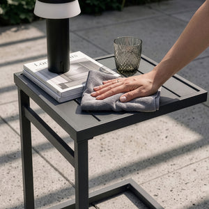 Udendørs sidebord Gaby stål 58x40x30 cm antracitgrå [casa.pro]