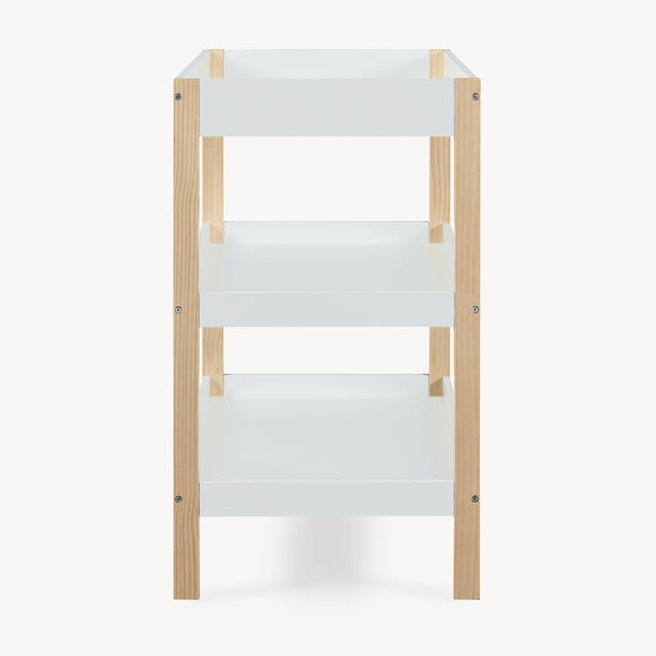 Puslebord Oupilu med 2 hylder 91x82x53 cm Hvid [en.casa]