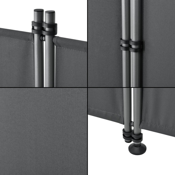 [pro.tec]® Indsynsbeskyttelse - 4 paneler - 215x170cm - pulverlakeret stål - vejrbestandig - i forskellige farver