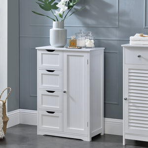 [en.casa]® Badeværelsesskab - vintage stil - 81x55x30cm - hvid