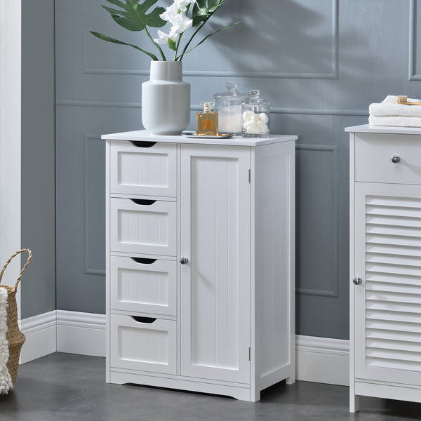 [en.casa]® Badeværelsesskab - vintage stil - 81x55x30cm - hvid