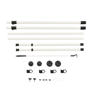 [en.casa]® Stativ garderobesystem - justerbar bredde og højde - 110-305cmx75-115cm - hvid