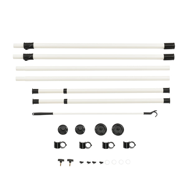 [en.casa]® Stativ garderobesystem - justerbar bredde og højde - 110-305cmx75-115cm - hvid
