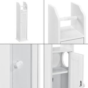 [en.casa]® badeværelsesskab - Toiletpapirholder - 78x20x18cm - hvid - MDF