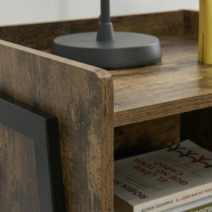 [en.casa] Stabelbart bord - 52x42x35cm - metal - spånplade - sort - træ farvet