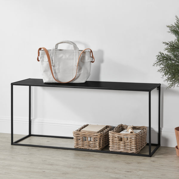 [en.casa]® Sidebord - aflastningsbord - metal - ridsefast - sort - vælg model