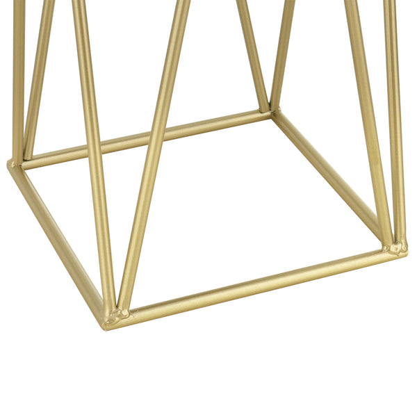 [casa.pro]® Plantestativ sæt - 2 stk. - med indbyggede krukker - 47x21,5cm - 71x26,5cm - metal / messing-sort